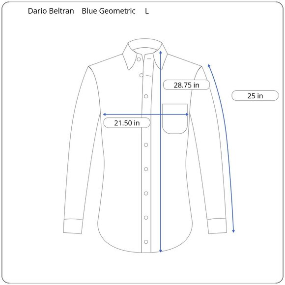 Dario Beltran Spain Men's Large Long Sleeve Blue Gold Chain Button Down Shirt - Picture 3 of 9